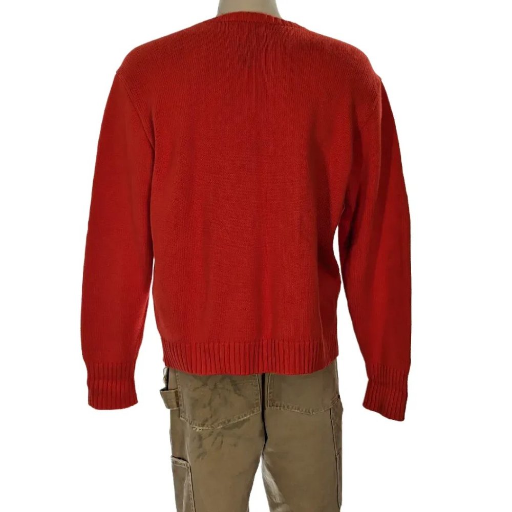 Polo Ralph Lauren Orange Cotton Crew Neck Sweater Sz XL EUC - Picture 4 of 5